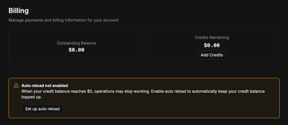 Billing Dashboard Screenshot