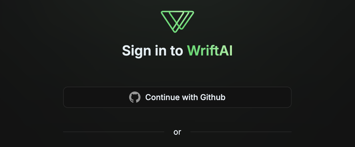 Continue with Github screenshot