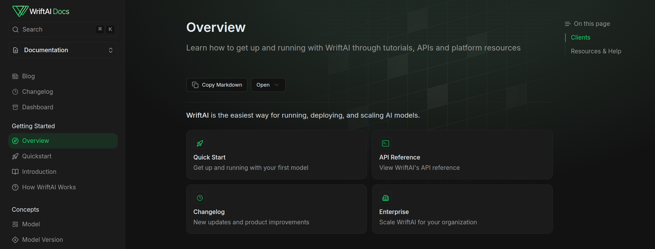 Docs Website Screenshot