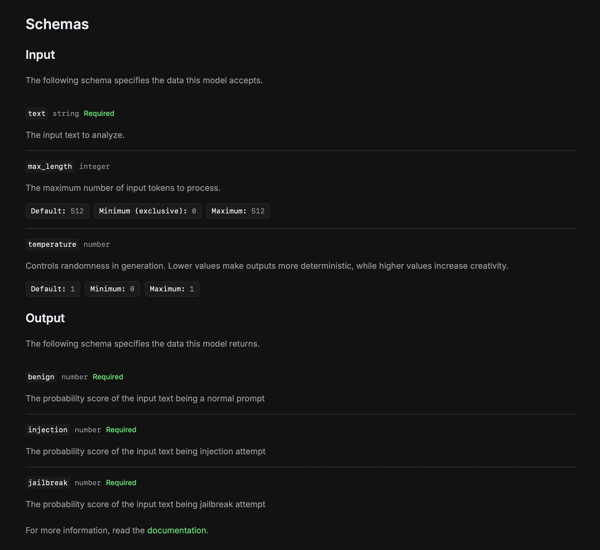 Input Schema Screenshot